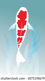 Vector image of carp in the pond