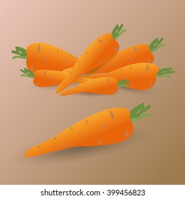 vector image carrot on beige