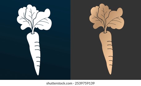 Vector image of carrot vegetable with beautiful gold texture and color