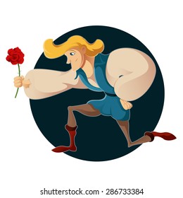 Vector image of a cartoon beautiful prince