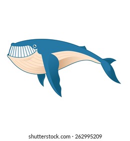 Vector image of a cartoon blue Whale