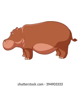 Vector image of the Cartoon brown hippo