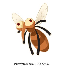 Vector image of a cartoon brown Mosquito