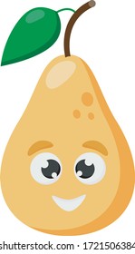 Vector image. Cartoon character pear