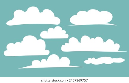 vector image of cartoon cloud. white cloud image. white cloud shape. awan putih