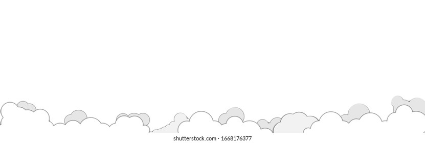 vector image of cartoon clouds on background