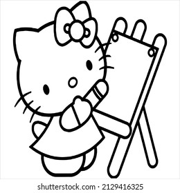 Vector, Image of Cartoon Cupcake, black and white color, on a transparent background
