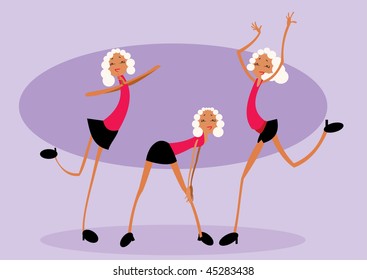 imagen vectorial de los bailarines de dibujos animados