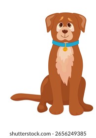 Vector image of a cartoon dog. Cute dog