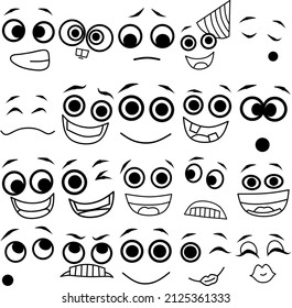 imagen vectorial del personaje de la caricatura en el ojo.
