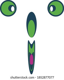 Vector image of a cartoon face, suitable for use together with anything
