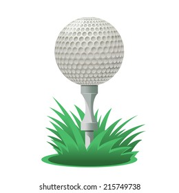 Vector image of a cartoon Golf ball