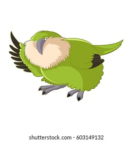 Vector image of the Cartoon greeting Kakapo