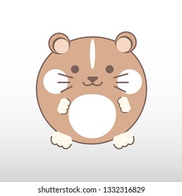 vector image of cartoon hamster on white background