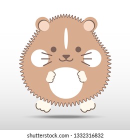 vector image of cartoon hamster on white background
