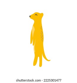Vector image of the cartoon happy meerkat. African animal wildlife vector illustration icon.