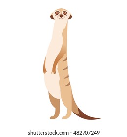 Vector image the Cartoon happy meerkat