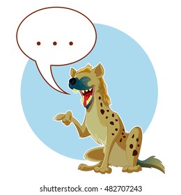 Vector image of the Cartoon Hyena and a word bubble