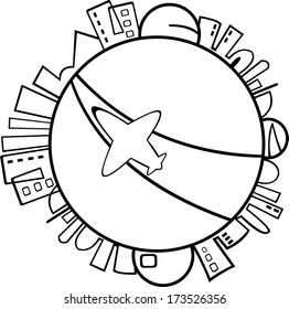 imagen vectorial del avión de caricatura para el concepto de viaje