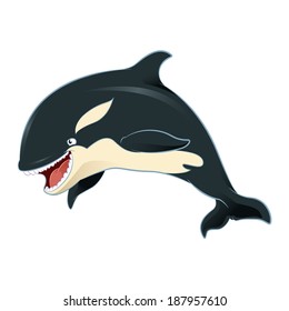 Vector image of an cartoon killer whale
