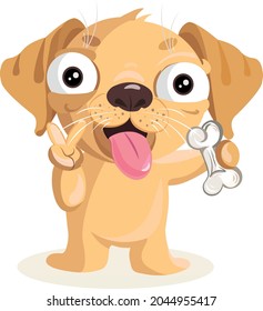 Vector image of a cartoon labrador
