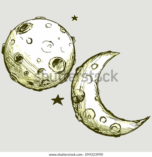 Vector image cartoon\
moon