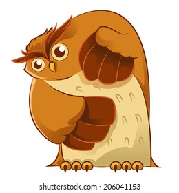 Vector image of an cartoon old owl