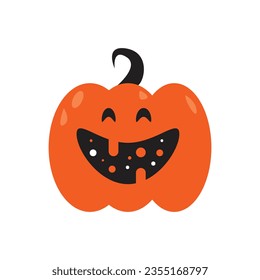 Vector image of cartoon pumpkin for halloween celebration
