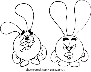 Vector image of a cartoon rabbit. 
Vector bunny.