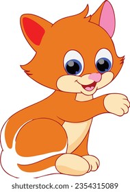 Vector image Cartoon Red fox cat, comic, mammal, animal