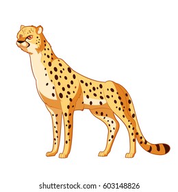 Vector image of the Cartoon smiling Cheetah