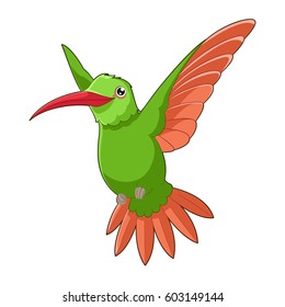 Vector image of the Cartoon smiling Hummingbird