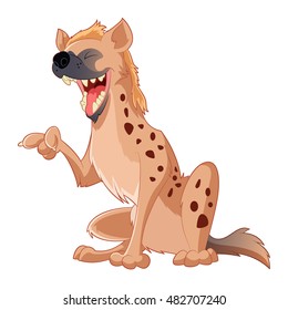 Vector image of the Cartoon smiling Hyena