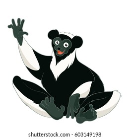 Vector image of the Cartoon smiling Indri