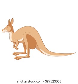 Vector image of the Cartoon smiling Kangaroo