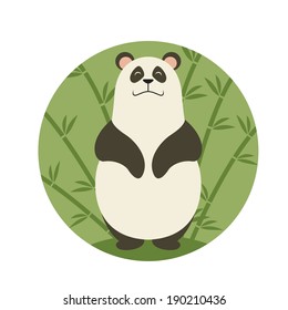 Vector image of  the cartoon Smiling panda