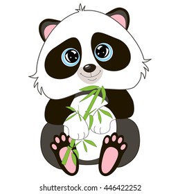 Vector image of an cartoon smiling Panda