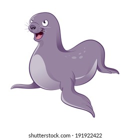 Vector image of a Cartoon Smiling  Seal