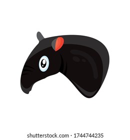 Vector image of the Cartoon smiling Tapir