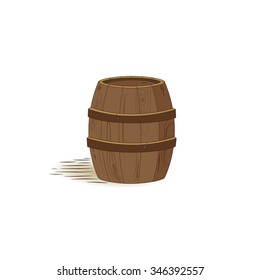 Vector image of cartoon wine keg.