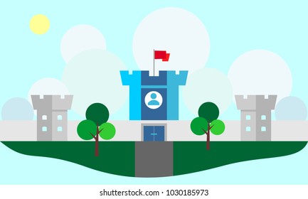 Vector image of the castle. Great for web design. 
