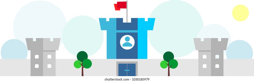 Vector image of the castle. Great for web design. 