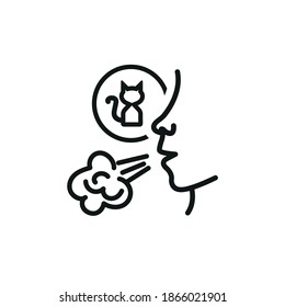 Imagen vectorial. Icono de alergia al gato.