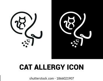 Imagen vectorial. Icono de alergia al gato.