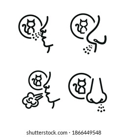 Imagen vectorial. Icono de alergia al gato.