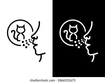 Imagen vectorial. Icono de alergia al gato.