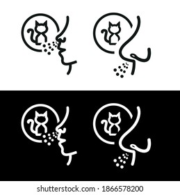 Imagen vectorial. Icono de alergia al gato.