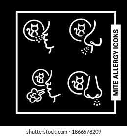 Vector image. Cat allergy icon.