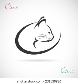 Vector image of an cat design on white background.