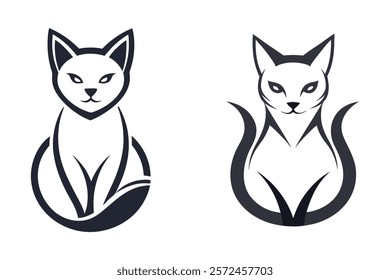 Vector image of an cat design on a white background